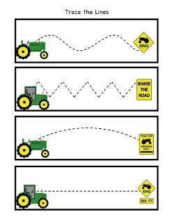 Little Green Tractor Pattern Cards Tractor Preschool Activities, Farm Week, Trace The Lines, Preschool Farm, Printables Preschool, Farm Lessons, Farm Theme Preschool, Practice Tracing, Farm Unit