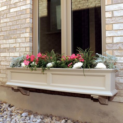 Mayne 60-Inch Rectangle Polyethylene Fairfield Window Box - Give your home exterior a fresh look by planting colorful flowers in this long rectangular window box planter. The Mayne 60-Inch Rectangle Polyethylen... Window Planter, Plant Window, Contemporary Planters, Window Box Flowers, Window Planters, Rectangular Planters, Patio Planters, Window Planter Boxes, Plastic Planters