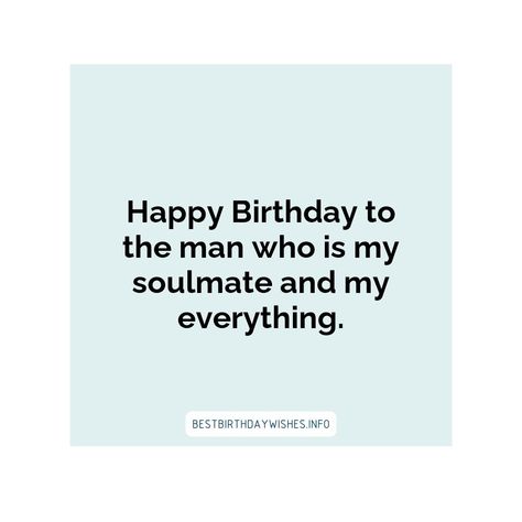 It's your husband's birthday and you want to make sure he knows how much you love and appreciate him. Show your eternal love and adoration with romant... | # #BirthdayWishes Check more at https://www.ehindijokes.com/soulmate-romantic-birthday-wishes-for-husband/ Birthday Wishes For Your Husband, Birthday Wishes For Father, Who Is My Soulmate, Romantic Birthday Wishes, Love Soulmate, Photography Website Templates, Wishes For Husband, Romantic Birthday, Husband Birthday