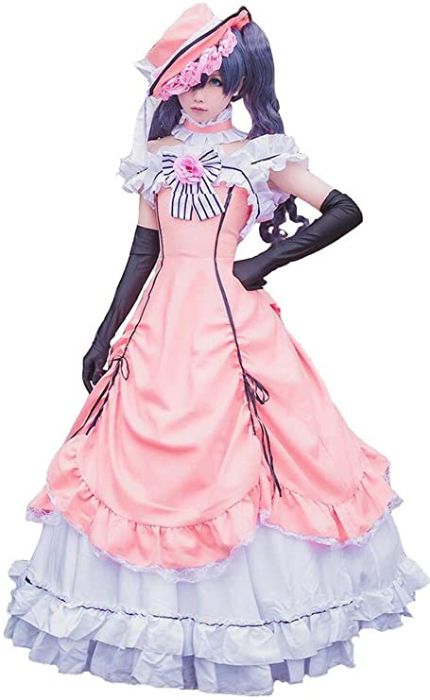 Pink Dress Princess, Ciel Cosplay, Ciel Phantomhive Cosplay, Female Costumes, Picture Dress, Sakura Cosplay, Vestidos Color Rosa, Black Butler Ciel, Nurse Costume