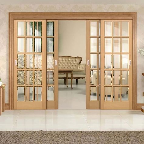 Wooden Glass Partition Design, Sliding Doors Internal, Glass Closet Doors, Sliding Doors Exterior, Wall Partition, Wooden Sliding Doors, Sliding French Doors, Internal Sliding Doors, Wooden French Doors