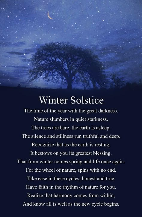 Winter Solstice Prayer, Poems About Winter, Winter Solstice Yoga, Winter Solstice Poems, Winter Solstice Quotes, Solstice Quotes, Write A Poem About, Blessing Poem, Solstice Blessings