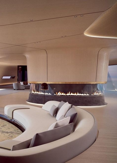 Oceanco Yacht, Futuristic Interior Design, Luxury Yacht Interior, Yacht Interior Design, Futuristic Home, Loft Interior, Futuristic Furniture, Yacht Interior, Futuristic Interior