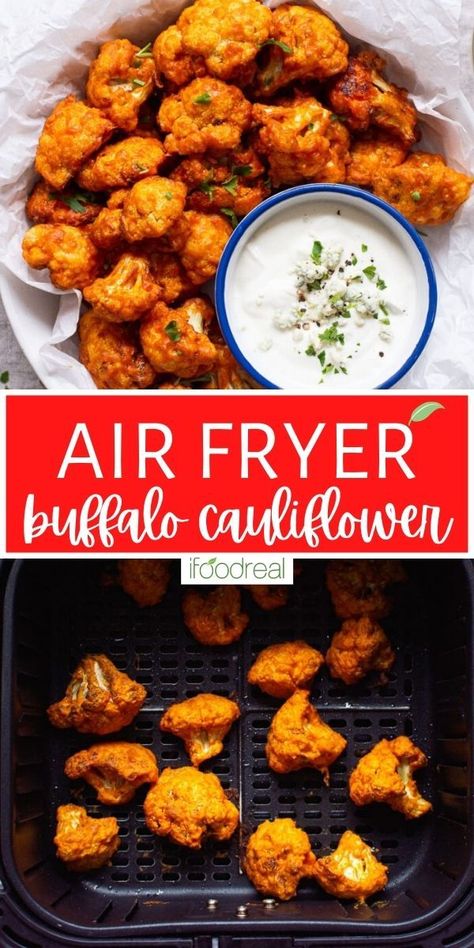 Buffalo Cauliflower Recipes, The Best Air Fryer, Buffalo Cauliflower Bites, Best Air Fryer, Buffalo Cauliflower, Cauliflower Bites, Air Fryer Dinner Recipes, Air Fryer Recipes Easy, Air Fryer Recipes Healthy