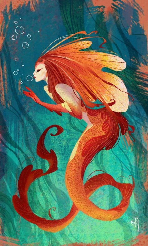 Ophelia Illustration, Mermaid Concept Art, Mingjue Helen Chen, Mermaid Concept, Concept Art World, Mermaid Drawings, Moon Witch, Mermaids And Mermen, Art Et Illustration