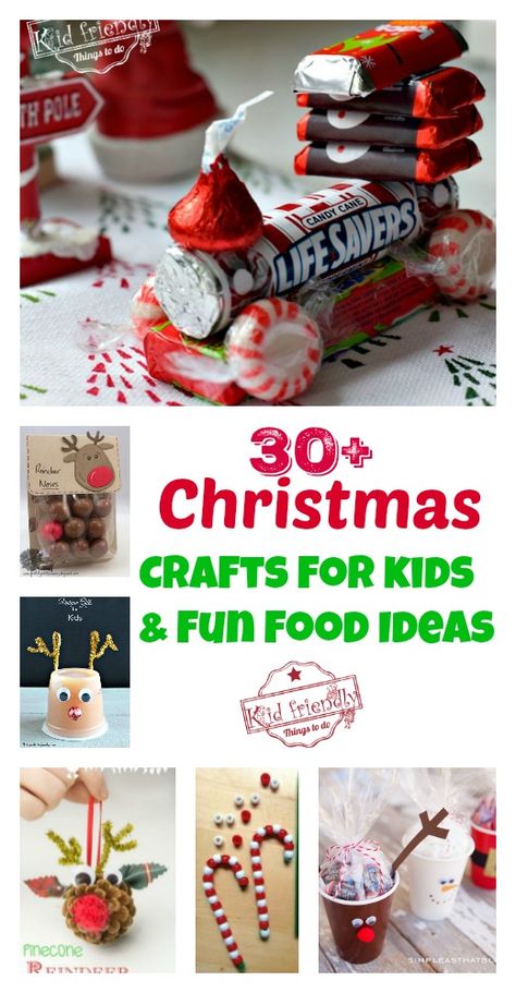 Christmas Fun Food, Food Crafts For Kids, Easy Kids Christmas, Christmas Food Crafts, Fun Food Ideas, Holiday Food Crafts, Kids Food Crafts, Kids Christmas Crafts Easy, Christmas Recipes Easy