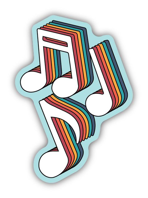 This fun sticker is great for your car, laptop, water bottle & more! It's perfect for adding some personality to your gear; made from high-quality vinyl, they are waterproof and non-toxic. Made in USA Approximately 3.5" x 2" Aesthetic Music Stickers, Music Stickers Aesthetic, Musical Stickers, Stickers High Quality, Retro Stickers, Rainbow Music, Vinyl Sticker Design, Bee Sticker, Music Stickers