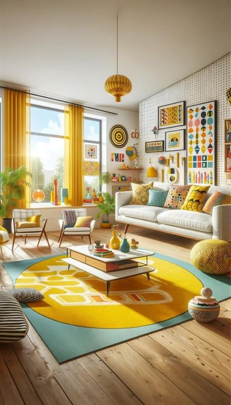 15 Gorgeous Rug Colors for Your White Couch Makeover 45 White Decor With Pops Of Color, White Living Room With Pops Of Color, Colorful Couch Living Room, White Couch Decor, Pop Interior Design, Sofas Ideas Living Room, Interior Design Yellow, Couch Makeover, Colorful Couch