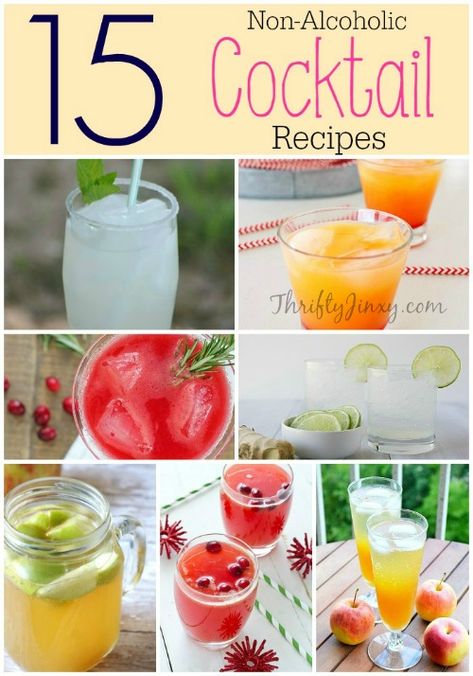 This Non-Alcoholic Cocktail Recipes Round-Up offers 15 delicious nonalcoholic recipes perfect for any party. Cocktail Recipes Non Alcoholic, Pitcher Margarita Recipe, Christmas Drinks Alcohol Recipes, Alcohol Free Cocktails, Christmas Drinks Alcohol, Drink Recipes Nonalcoholic, Summer Drink Recipes, Non Alcoholic Cocktails, Alcoholic Cocktails