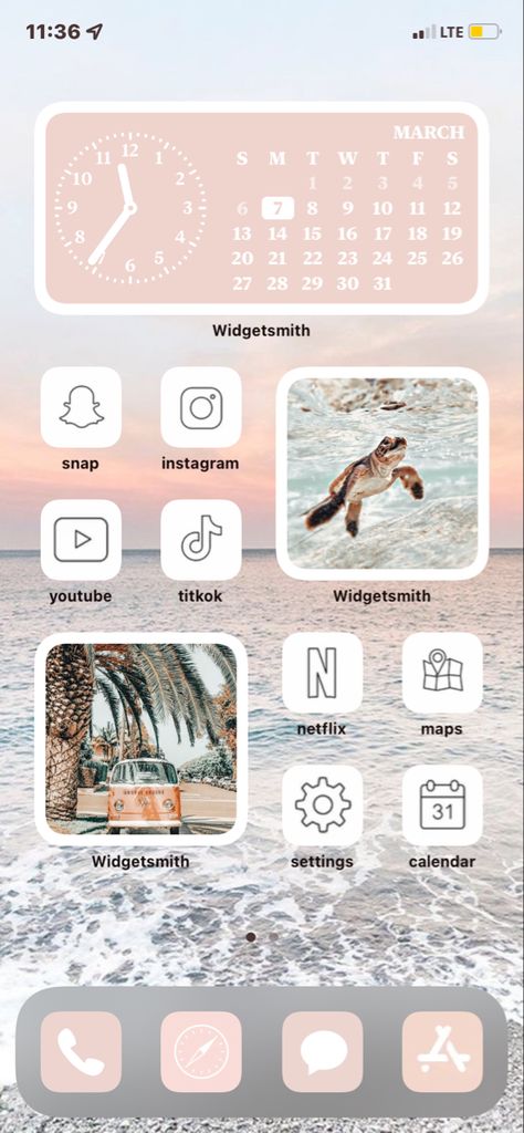 Beach Theme Phone Icons, How To Make Aesthetic Homescreen, Beach Theme Homescreen, Home Screen Layout Iphone Summer Theme, Beach Aesthetic Homescreen Layout, Beach Theme Widget, Apple Home Screen Layout Aesthetic, Beach Widgetsmith Ideas, Cute Iphone Screen Layout