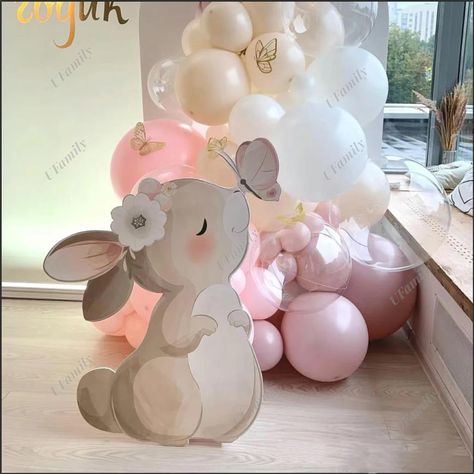 30/60/90cm Cute Rabbit Cardboard Jungle Animals Cartoon Rabbit KT Board Backdrop for Baby Shower Bunny Theme Balloon Garland, Rabbit Balloon Decoration, Little Bunny Baby Shower Ideas, A Little Bunny Is On The Way, Baby Shower Bunny Theme Girl, Baby Shower Bunny Theme, Bunny Themed Baby Shower Ideas, Rabbit Baby Shower Ideas, Bunny Baby Shower Ideas