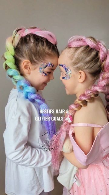 Braid Bar Event, Unicorn Braids, Unicorn Braid, Festival Hair Braids, Festival Braids, Glitter Bar, Cute Toddler Hairstyles, Spa Girl, Funky Hair