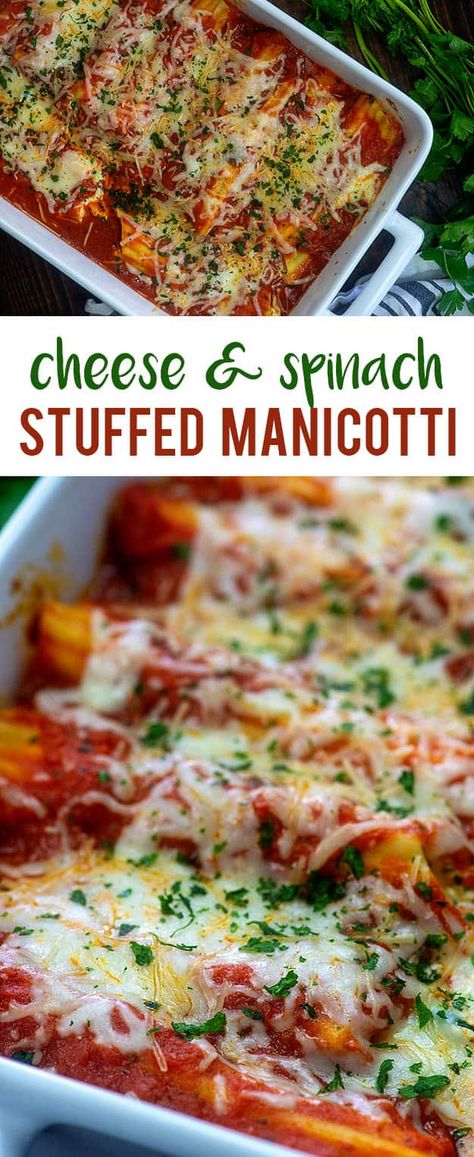 Manicotti Spinach Ricotta, Spinach Stuffed Manicotti, Spinach Cheese Manicotti, Vegetarian Manicotti Recipe, Stuffed Manicotti Recipe Spinach, Spinach And Ricotta Manicotti, Manicotti Recipe Vegetarian, Healthy Manicotti, Manicotti Recipe With Cream Cheese