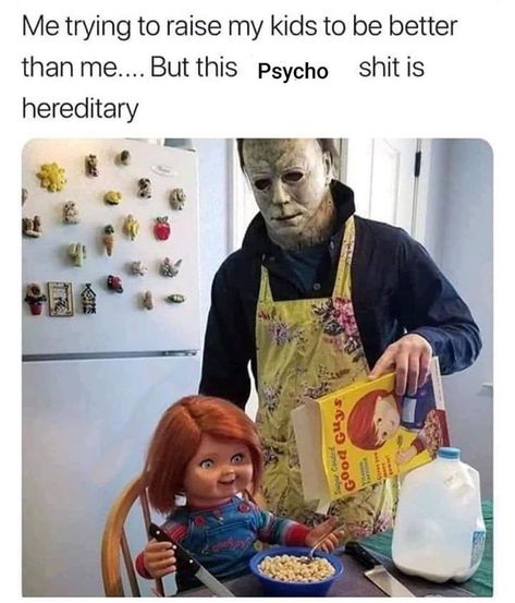 Image Positive, Horror Movies Funny, Scary Movie Characters, Halloween Memes, Horror Movie Icons, Slasher Movies, Funny Horror, Movie Memes, Horror Movie Characters