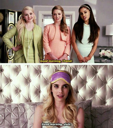 pinterest @pincessmakayla ♡ The Chanels Scream Queens, Scream Queens Quotes, Chanel Scream Queens, Scream Queens Season 2, Scream Queens Fashion, Clueless Quotes, Foto Muro Collage, Chanel Oberlin, Quotes Queen