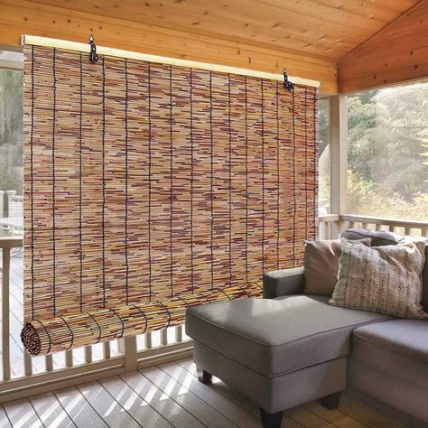 PRICES MAY VARY. 【Natural Hand Woven】This beautiful bamboo blinds outdoor is durable and long-lasting, with exquisite workmanship, even wiring, small gaps, amazing decorative effect, suitable for various home improvement styles. 【Keep Your Space Cool】When installing the bamboo shades, it can block the sun heat, protect you from the sun, and has the function of filtering, ventilating, purifying the air, keeping indoor and outdoor ventilation, so that your room can be kept in hot summer days Keep Bamboo Shades Outdoor, Rattan Curtains, Sunroom Curtains, Blinds Outdoor, Patio Shades, Window Trims, Rv Style, Shade Screen, Hanging String Lights