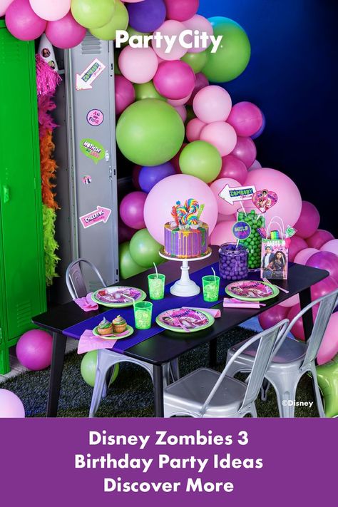 Make them cheer on their special day with a Disney Zombies 3 birthday party. Discover more Disney Zombie 3 birthday party ideas at Party City. Zombies 3 Birthday Party, 3 Birthday Party Ideas, 3 Birthday Party, Disney Zombie, Blaze And The Monster Machines Party, Zombies 3, Zombie Birthday Parties, Alien Party, Disney Zombies