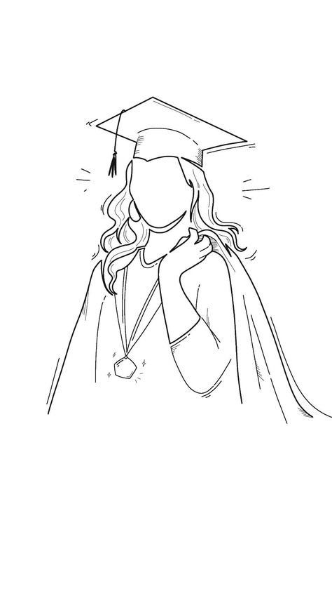 Graduation Drawings Easy, 2024 Graduation Wallpaper, Graduation Drawing Art, Graduation Painting Ideas, Graduation Wallpaper Aesthetic, Graduate Wallpaper, Graduacion Aesthetic, Graduation Drawing Ideas, Graduation Illustration