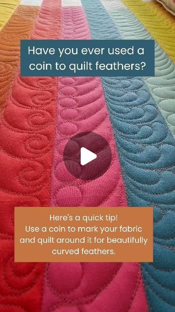 Natalia Bonner on Instagram: "COMMENT "feather" below, and I'll send you the link to take advantage of early-bird pricing!   Have you ever used a coin to quilt your feathers? What's the weirdest thing you've used to mark a quilt? I’m always using things around the house. Let me know!  #nataliabonner #longarmquilting #QuiltingTips #QuiltingJoy #quilt" Feather Quilting Designs, Longarm Quilting Tutorials, Quilt Stitches, Motion Ideas, Long Arm Quilting Patterns, Quilting Motifs, Feather Quilt, Free Motion Pattern, Quilting Patchwork