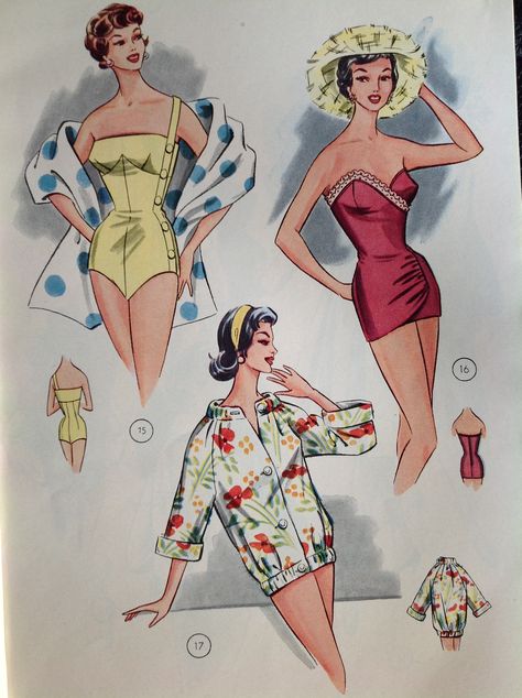 1950s Lutterloh Swimsuit Pattern Lutterloh Patterns, 50s Swimwear, Vintage Swimsuit Pattern, Vintage Bathing Suit Patterns, 1950s Swimsuit, Retro Bathing Suits, Patron Vintage, Retro Sewing Patterns, Swimwear Pattern