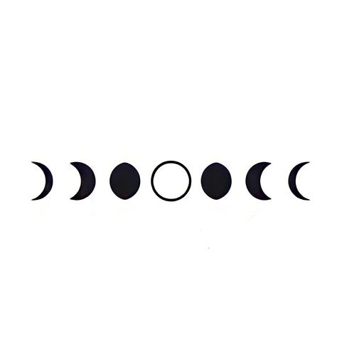 Moon Phase Sketch Drawings, Moon Phases Small Tattoo, Simple Moon Phases Drawing, Simple Phases Of The Moon Tattoo, Small Moon Phase Tattoo Simple, Moon Phase Drawing Simple, Moon Phase Knee Tattoo, Moon Phases Leg Tattoo, Phases Moon Tattoo