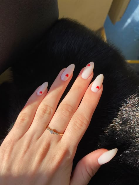 Small Heart Nails, Valentines Fashion, Winter February, Vogue Nails, Nails Valentine, Engagement Nails, Romantic Nails, February Valentines, Aesthetic Nails