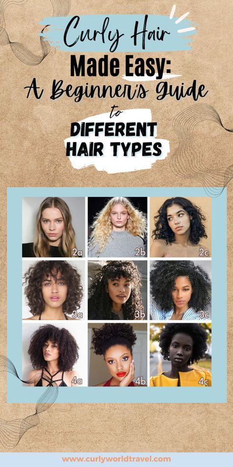 Cute and trendy hairstyle ideas | Bun hairstyle Hair Type Chart African Americans, Different Types Of Curly Hair, Type 2 Wavy Hair, Different Curl Types, Types Of Curly Hair, Curl Types, Different Types Of Curls, Different Curls, Curly Hair Tutorial