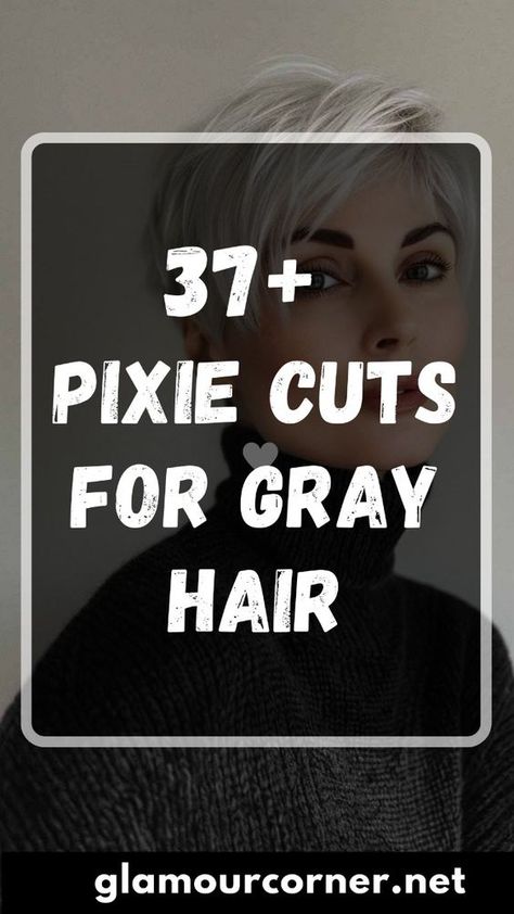 Discover the ultimate style transformation with these 37 stunning pixie cuts for gray hair! Whether you're embracing your natural silver or looking for a chic, edgy change, these pixie cuts offer the perfect blend of modern flair and timeless elegance. From textured layers to sleek finishes, find the ideal gray pixie cut that complements your unique style and enhances your gray tones. Don't miss out on these fabulous ideas to revamp your look and celebrate your gray hair with confidence! Dark Gray Pixie Haircut, Gray Balayage Short Hair, Short Grey Pixie Haircut, Edgy Gray Hair, Pixie Gray Hairstyles, Purple And Gray Hair, Short Silver Hair Pixie Cuts Older Women, Short Grey Hair Styles, Trendy Grey Hair