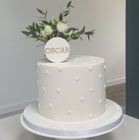 A simply elegant all white cake for Oscar’s recent Christening celebration 🤍 I just loved the simplicity and paired back design of this one! Sometimes less really is more 👌 #christeningcake #allwhitecake #timelesscake #classycake #classiccake #starscake #simplecakedesign #elegantcake #celebrationcake #customcake #cakemaker #cakedecorating #kilkennycakes #carlowcakes All White Cake, Christening Cake Boy, Christening Cakes, Christening Ideas, Dessert Bar Wedding, Simple Cake Designs, Bar Wedding, Boy Christening, Christening Cake