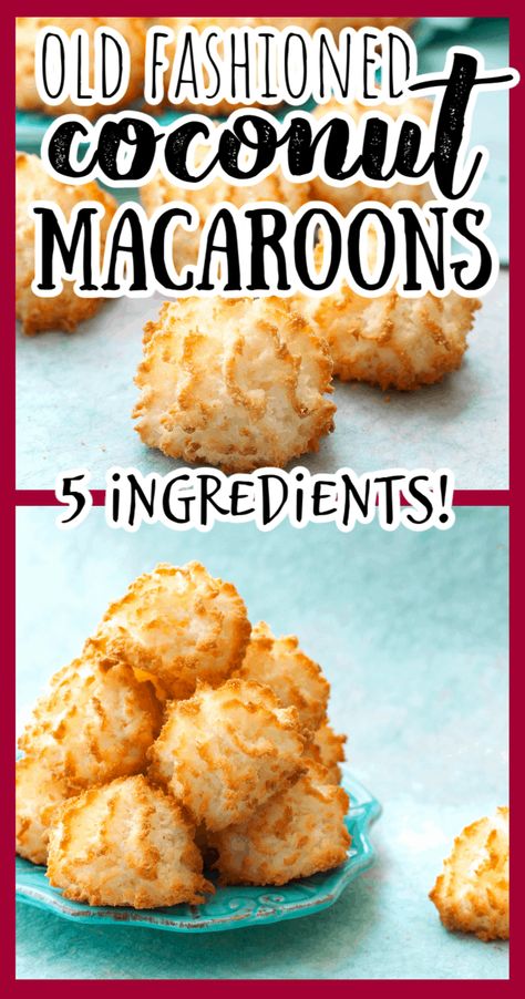 How to make the best coconut macaroons recipe - Simple, quick, and easy to make and gluten-free! Use egg whites to make these chewy, healthy, and delicious cookies. This classic, traditional recipe uses almond extract. #dessertrecipes #dessert #sweettooth #comfortfood #glutenfreerecipes #gluten-free via @feelslikehome Coconut Macaroons Recipe Gluten Free, Best Coconut Macaroons, Coconut Macaroon Cookies, Macaroon Recipe, Coconut Macaroons Easy, Macaroons Recipe, Coconut Cookies Recipes, Coconut Macaroon, Coconut Macaroons Recipe