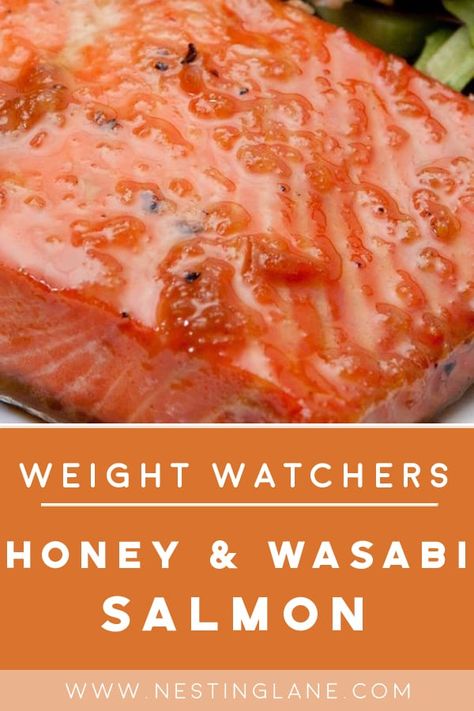 Weight Watchers Salmon Recipes, Weight Watchers Salmon, Salmon Wasabi, Wasabi Salmon, Easy Seafood Dinner, Salmon Spaghetti, Weight Watchers Meals Dinner, Salmon Fillet, Ww Freestyle