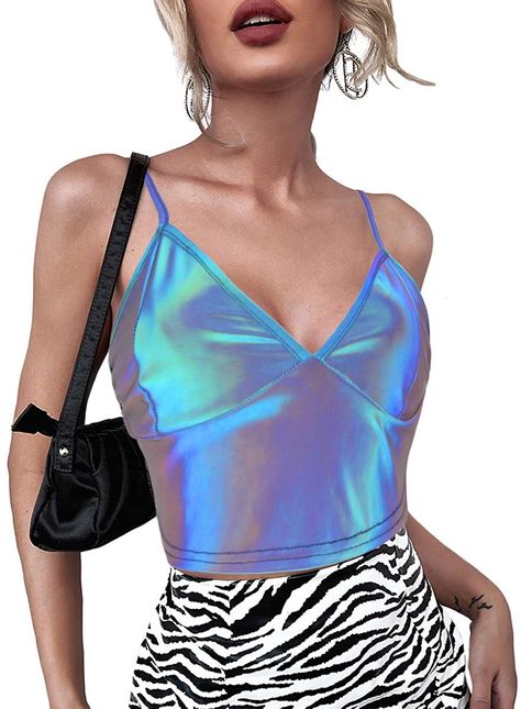 PRICES MAY VARY. 95% Polyester, 5% Spandex 进口 Zipper closure Machine Wash 【Sexy Cami Crop Top】The summer crop tops for women is designed with adjustable spagetti straps, V-neck collar, bandage cut, hollow belly button, midriff-baring, which is sexy, showing off your attractive body line well, making you more sexy and attractive. 【Premium Casual Cute Tops】Made of 100% polyester material, this cropped tank tops for women is soft, skin-friendly, breathable, bringing you comfort all day long. It's a Womens Crop Tops, Womens Crop Top, Spagetti Strap, Crop Tops For Women, Future Clothes, Rave Festival, Summer Crop Tops, Cami Crop Top, Soft Skin