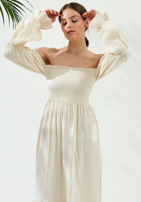 M DRESSES – Page 3 – Nothing Fits But Dress With Puffed Sleeves, Gauze Maxi Dress, Pleated Jumpsuit, Dress With Shawl, Ribbon Dress, Pleated Tops, Goddess Dress, Gauze Dress, Fashion Aesthetics