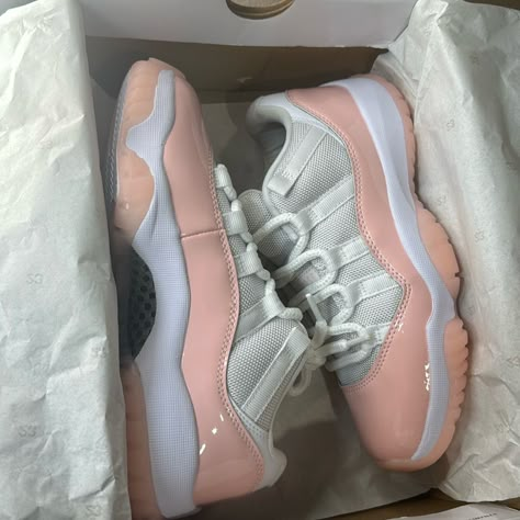 New, Never Worn Pink Jordan 11, Birthday Shoes, Jordan Pink, Nike Shoes Women Fashion, Jordan 11s, Pink Jordans, Pretty Sneakers, White Nike Shoes, Pretty Shoes Sneakers