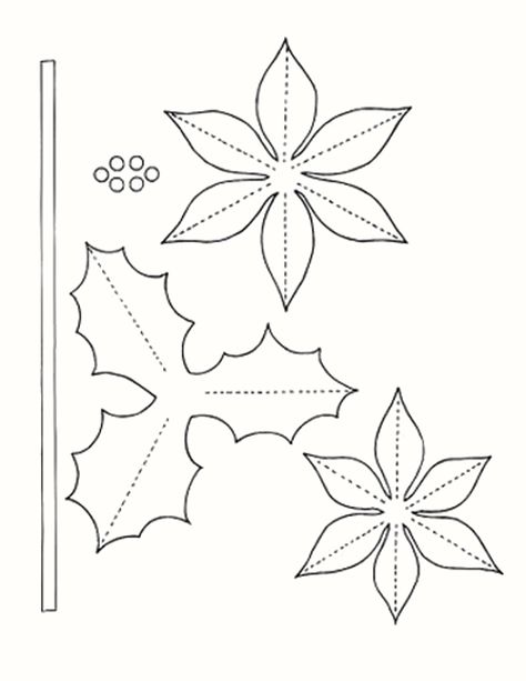 Molde Para Hacer Una Flor De Noche Buena Con Fieltro Poinsettia Flower Template, Felt Flower Template, Christmas Art For Kids, Christmas Ornament Template, Flower Templates Printable, Felt Christmas Decorations, Christmas Applique, Paper Flower Template, Poinsettia Flower