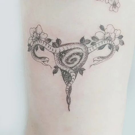 Uterus Tattoo, Womb Tattoo, Uterus Art, Places To Get Tattoos, Penguin Tattoo, Ribbon Tattoos, Leo Tattoos, Cute Tiny Tattoos, Tattoos Skull