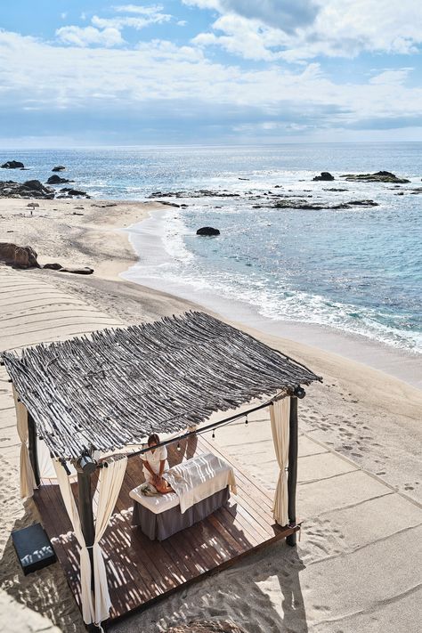 Slip into tranquility with a beachside massage at Esperanza, the dreamy oceanfront resort in Los Cabos, where sea air and the gentle rhythm of crashing waves is the perfect pairing for a relaxing Mexico spa vacation. #AlwaysAuberge Beach Massage, Yoga Resort, Bahamas Resorts, Costa Rica Hotel, Cabana Beach, Mobile Spa, Rustic Restaurant, Spa Vacation, Unique Experiences