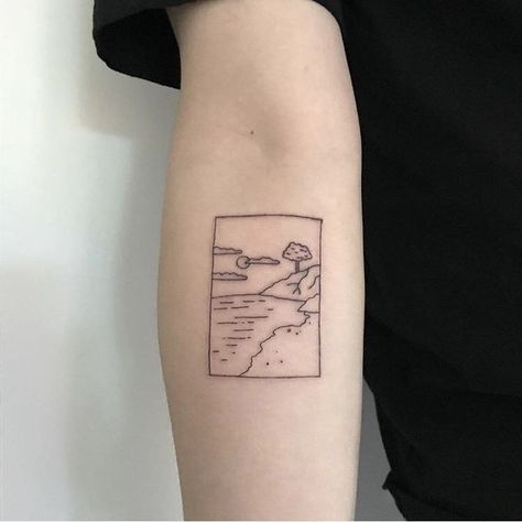 Aesthetics Tattoo, Square Tattoo, Tatuagem Masculina Pequena, Framed Tattoo, Handpoke Tattoo, Dainty Tattoos, Small Tattoo Designs, Time Tattoos, Little Tattoos