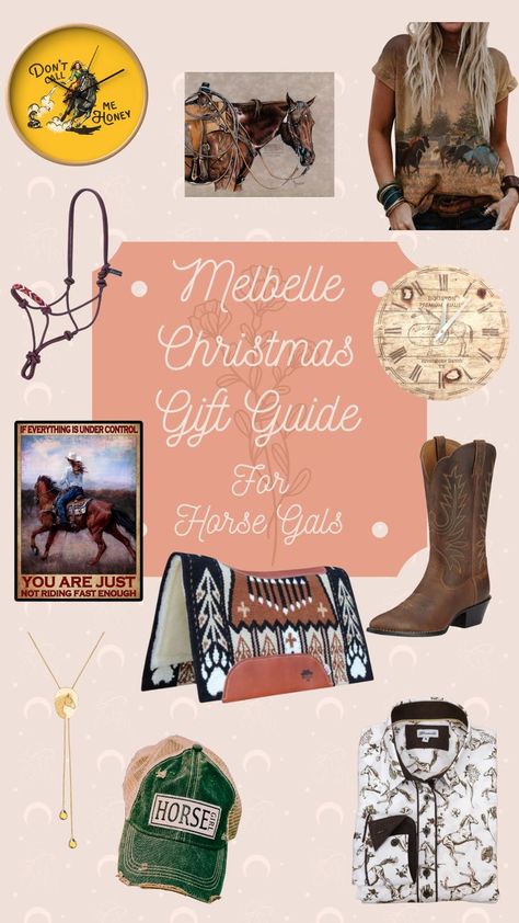 Melbelle Christmas Gift Guide For Horse Girls Western Gift Basket Ideas, Horse Gift Ideas, Future Christmas, Bryer Horses, Cowgirl Gifts, Western Gifts, Christmas Baskets, Barn Ideas, Christmas Things