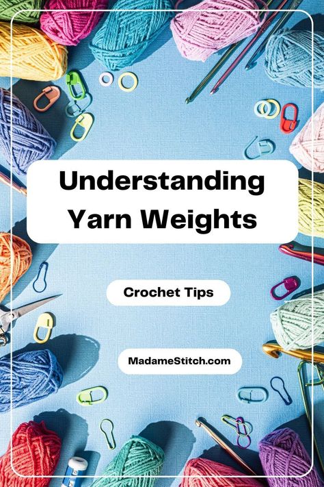 How To Determine Yarn Weights, Yarn Weights Guide, Worsted Weight Yarn Patterns, Crochet Granny Square Free Pattern, Yarn Weight Chart, Flower Design Ideas, Granny Square Free Pattern, Tl Yarn Crafts, Yarn Weights