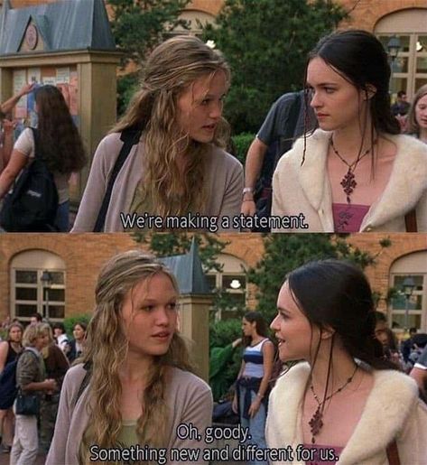 Kat Stratford And Her Friend, Best Friends In Movies, Susan May Pratt, Kat Stratford, 10 Things I Hate About You, Julia Stiles, 90s Movies, Chick Flicks, Movie Lines