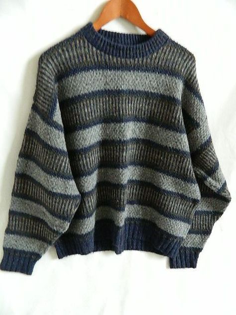 Eddie Bauer Mens Heavy 80% Wool Blend Sweater Size Xl Made In Usa Grandpa Sweater Outfit, Summer Crochet Sweater, Downtown Fits, Big Sweater Outfit, Crochet Sweater Ideas, Male Sweaters, Sweater Ideas, Sweater Patterns, Big Sweaters