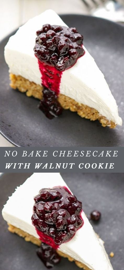 Cheesecake With Walnut Crust, Walnut Cheesecake Crust, Walnut Crust Cheesecake, Cheesecake Crust Recipe, Huckleberry Cheesecake, Walnut Crust, No Bake Blueberry Cheesecake, Pecan Pie Cheesecake, Cheesecake Crust