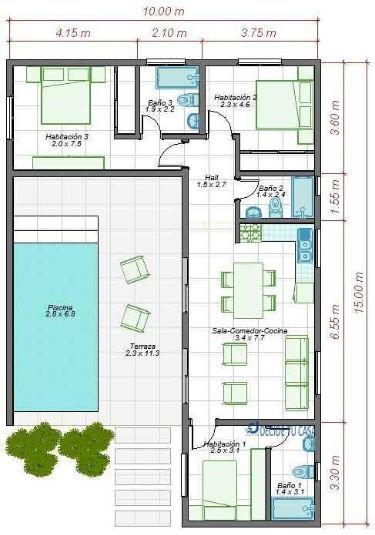 L Shaped House Plans, L Shaped House, Pool House Plans, Building House Plans Designs, تصميم للمنزل العصري, Building Plans House, Architectural Design House Plans, Home Design Floor Plans, Tiny House Floor Plans