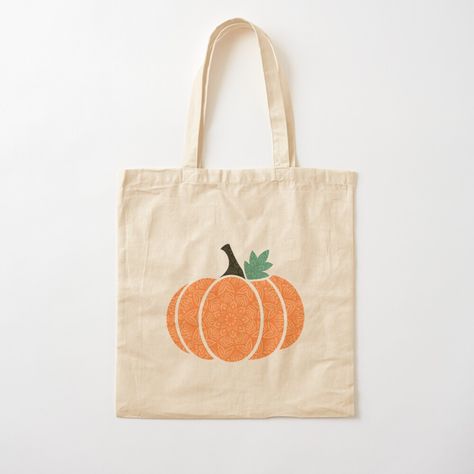 Halloween Tote Bags Diy Paint, Fall Tote Bag Painting Ideas, Tote Bag Drawing Ideas, Mandala Pumpkin, Tote Bag Painting Ideas, Bag Painting Ideas, Drawing Mandalas, Tote Bag Painting, Fall Tote Bag