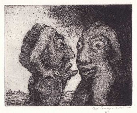 Paul Rumsey  "Bodyheads"  etching  8" x 8" Paul Rumsey, Dark Fantasy Aesthetic, Aesthetic Artwork, Dark Evil, Arte Peculiar, Artwork Ideas, Ap Art, Creepy Art, Dessin Adorable