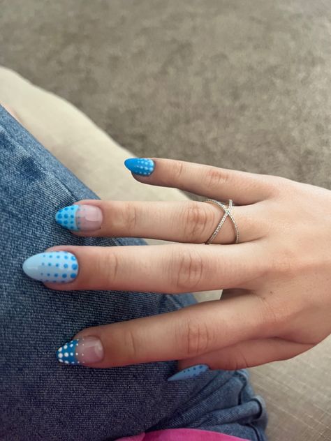 Nails Dots, Dot Nails, Ring Inspo, Summery Nails, Nails Blue, Dots Nails, Nail Idea, Tip Nails, Nails Inspo