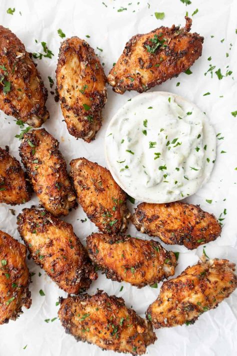 Crispy Air Fryer Dry Rub Chicken Wings (Easy, Keto) Chicken Wings Dry Rub, Wings Dry Rub, Avocado Tartare, Air Fryer Rice, Chicken Wings Crispy, Crispy Air Fryer Chicken Wings, Dry Rub Chicken, Rub Seasoning, Keto Chicken Wings