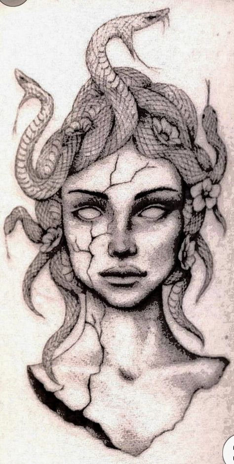 Medusa Painting, Medusa Drawing, Medusa Tattoo Design, Medusa Art, Medusa Tattoo, Arte Van Gogh, Meaningful Drawings, Seni Cat Air, Ink Artwork