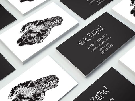 Artist Business Cards by Mashell Ewing. Concept Artist Business Card, Fine Artist Business Cards, Alternative Business Cards, Business Card For Artist, Artists Business Cards, Illustrated Business Cards, Business Cards Artist, Artist Cards Business, Cool Business Cards Creative